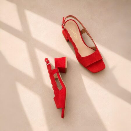 SANDALI CAMOSCIO ROSSO